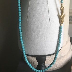 Turquoise long necklace by rock lux.